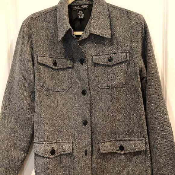 Dialogue Jackets & Blazers - NWT Dialogue Black/White 4 pocket jacket Sz Small